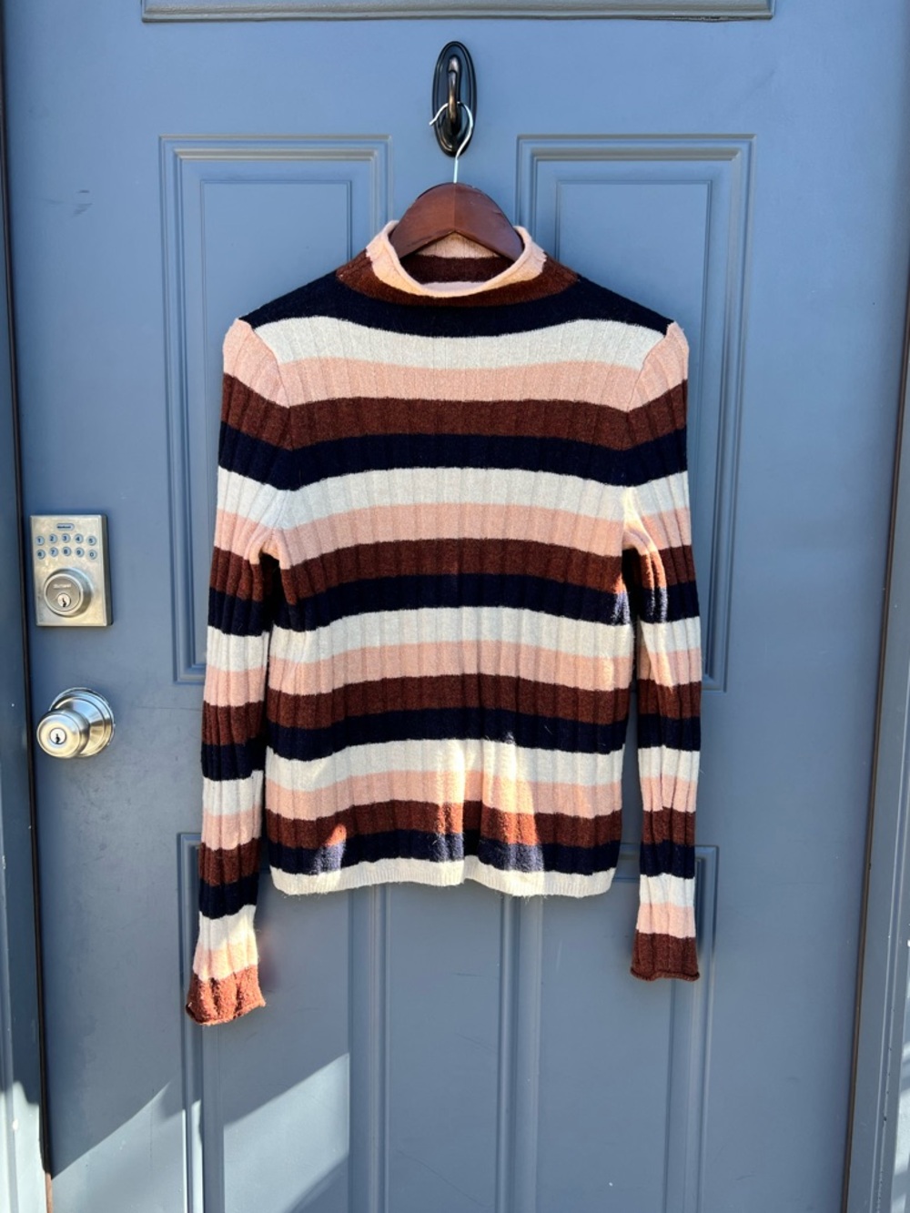 Madewell Evercrest Striped Mockneck Sweater